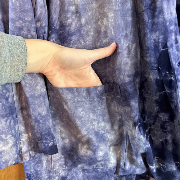 Anthropologie Amadi Hilde Shine Oversize Lightweight Tie Dye Linen Blazer Large - Picture 4 of 13